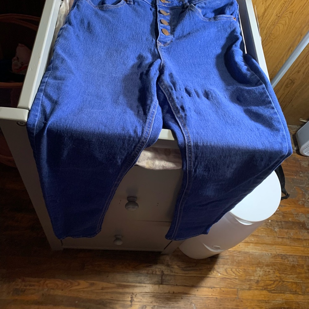 Skinny blue jeans high rise size 15